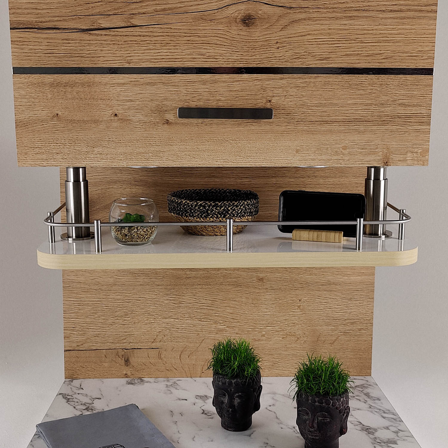 #kleur_hoogglans wit met rand in licht esdoorn