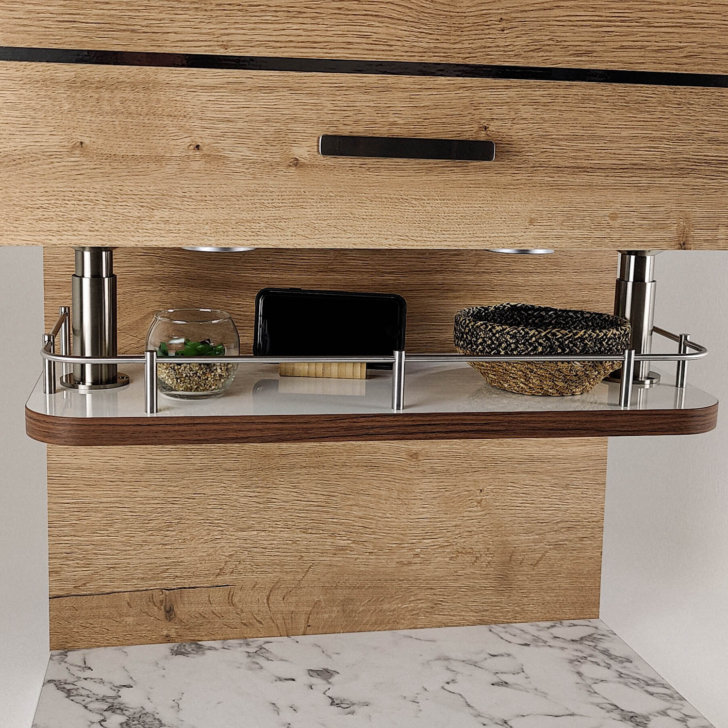 #kleur_hoogglans wit met rand in Madison Walnut