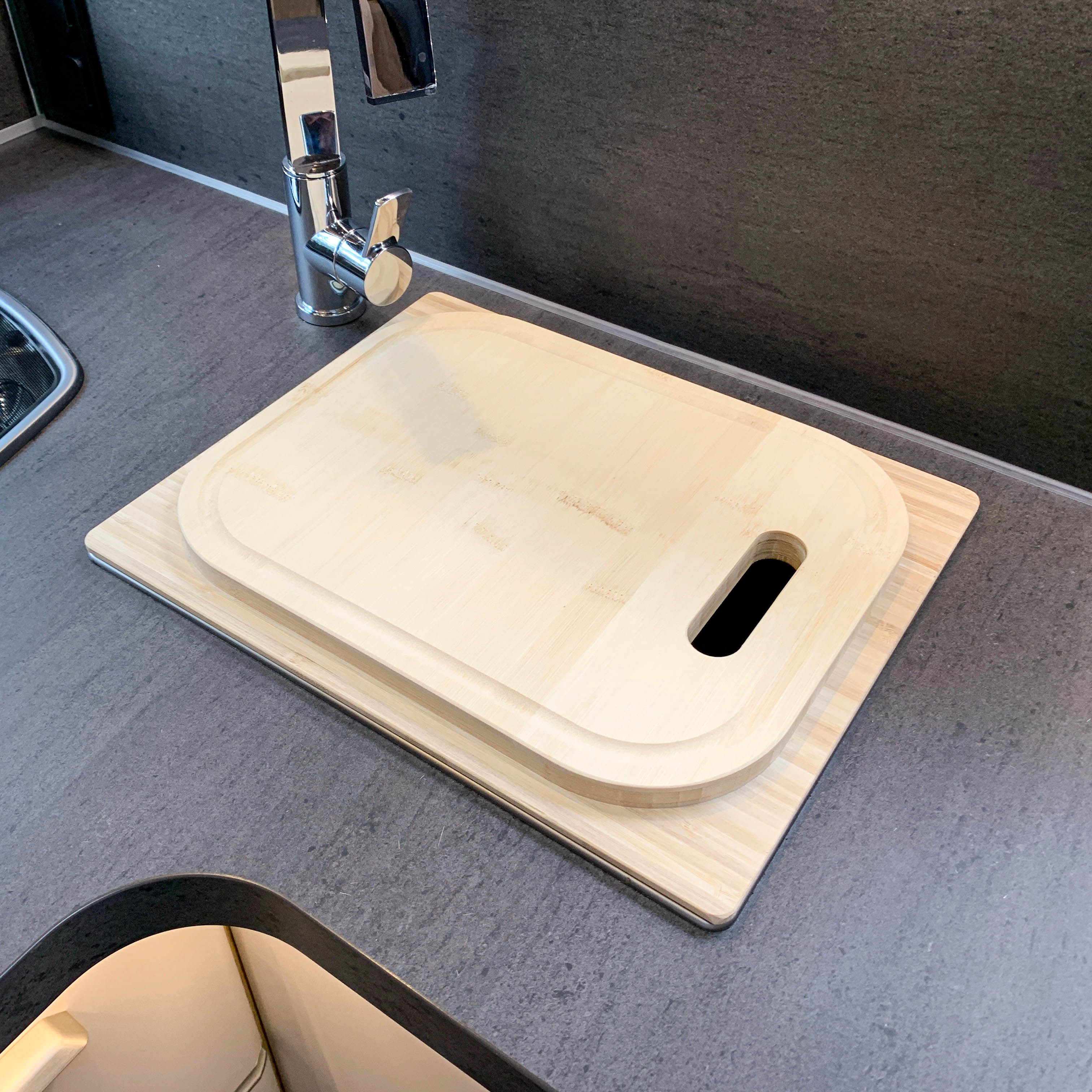 Snijplank met gootsteenafdekking voor Knaus-modellen (rechthoekig)