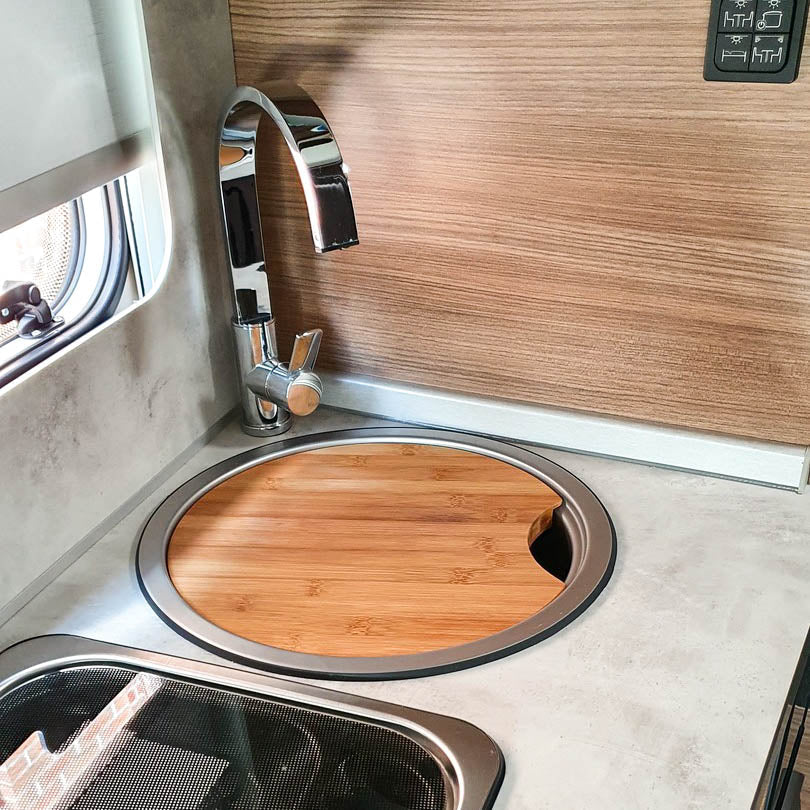 Snijplank met gootsteenafdekking voor Knaus-modellen (rond)