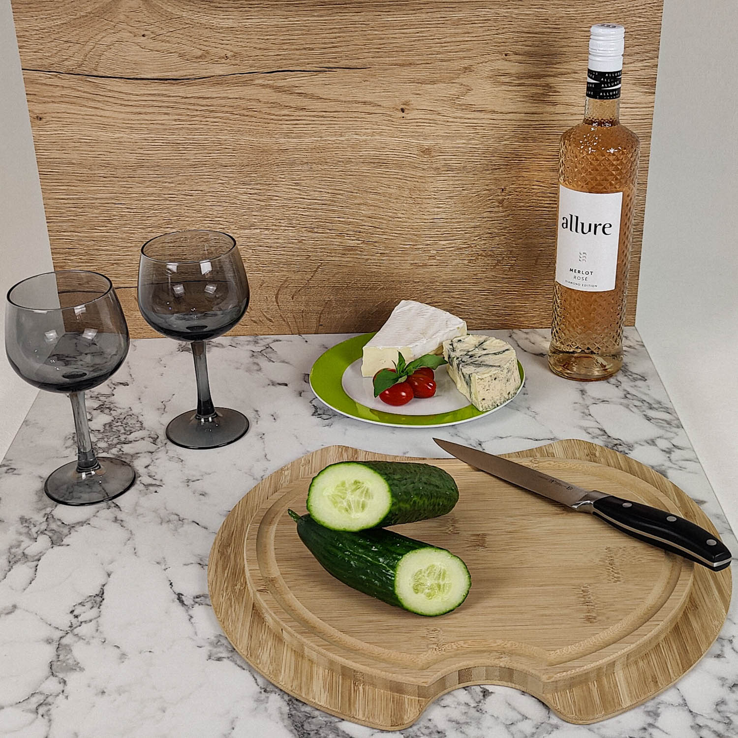 3026 Snijplank met gootsteenafdekking voor Hymer en Eriba modellen - Donker bamboe