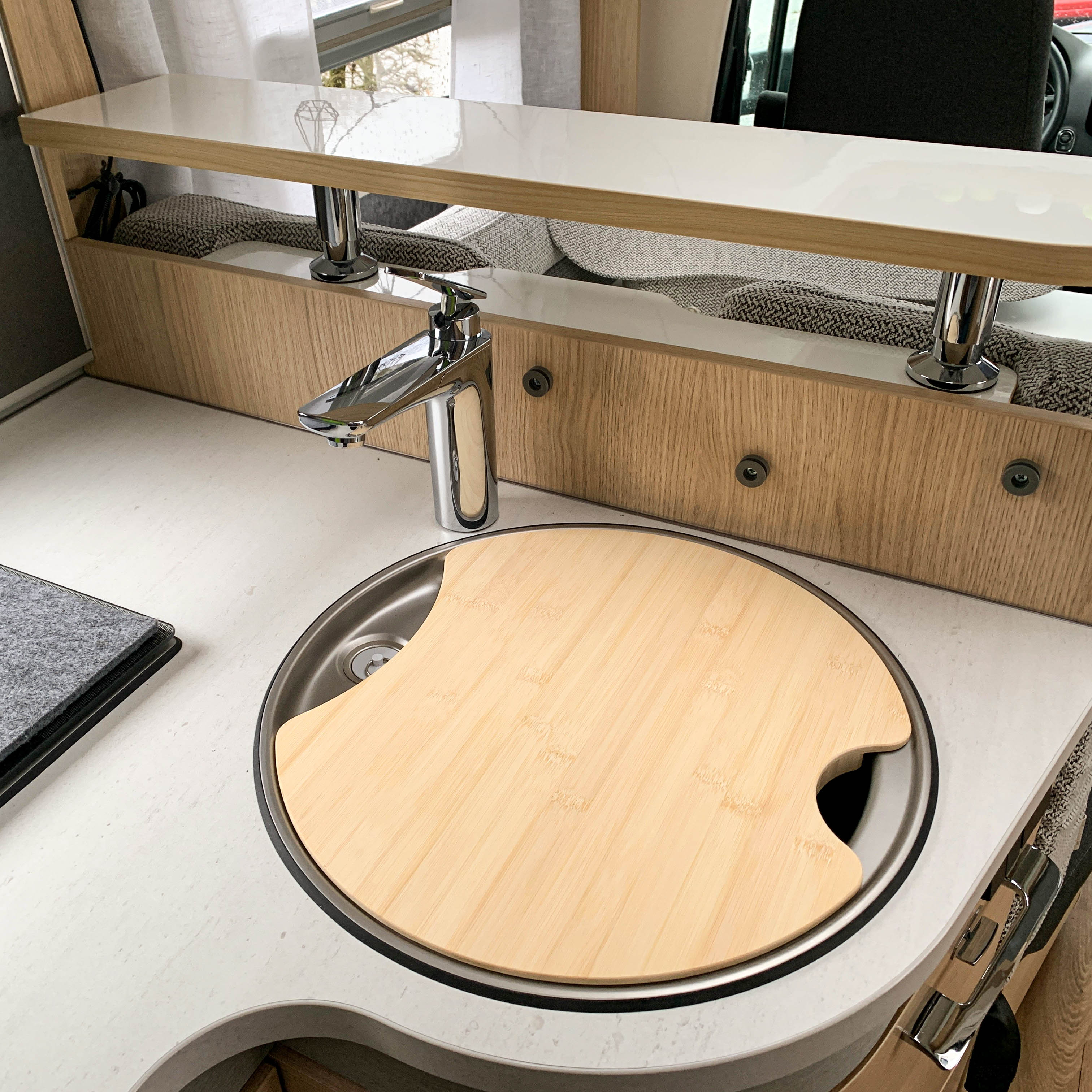 Snijplank met gootsteenafdekking voor Hymer en Eriba modellen