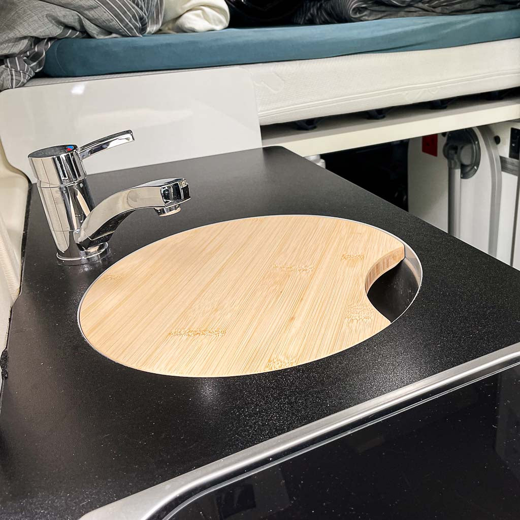 Snijplank met gootsteenafdekking voor Westfalia op VW Crafter-basis